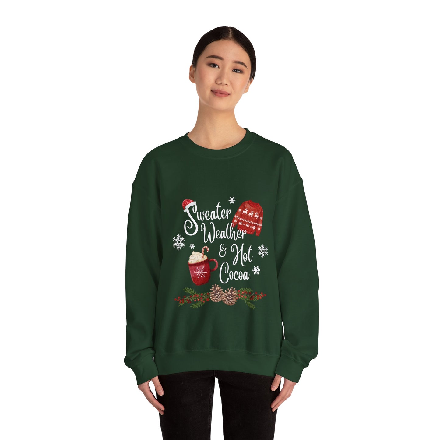 Cozy Holiday Crewneck Sweatshirt, Perfect Gift for Christmas, Sweater Weather Gift, Relaxed Fit, Winter Outfit, Festive Apparel